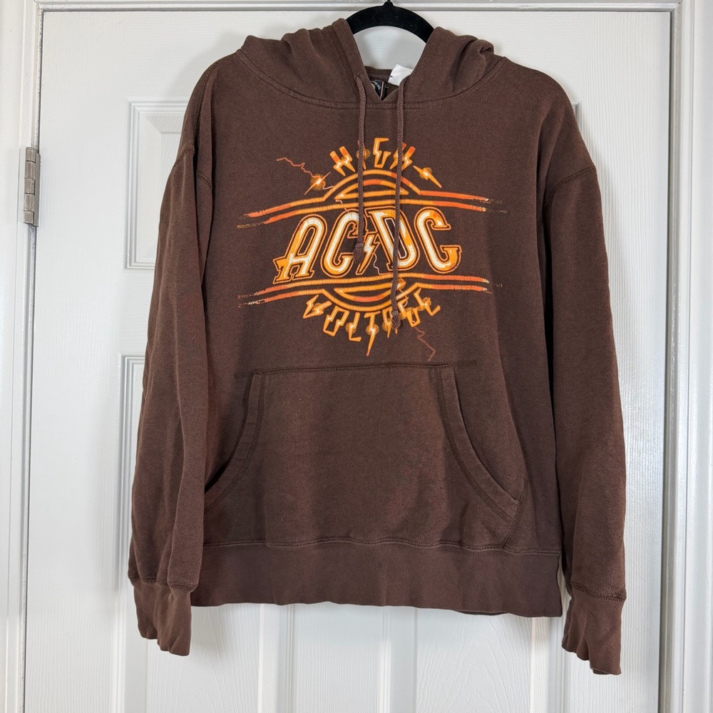 Anthill Trading Vintage 2006 Y2K AC/DC Hoodie Grunge Rock Punk Sunfaded Size Med